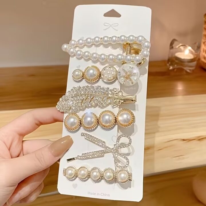 TR Creation 6 Pcs Kenchi Card Premium Metal Hair Kenchi Pins for Women & Girls