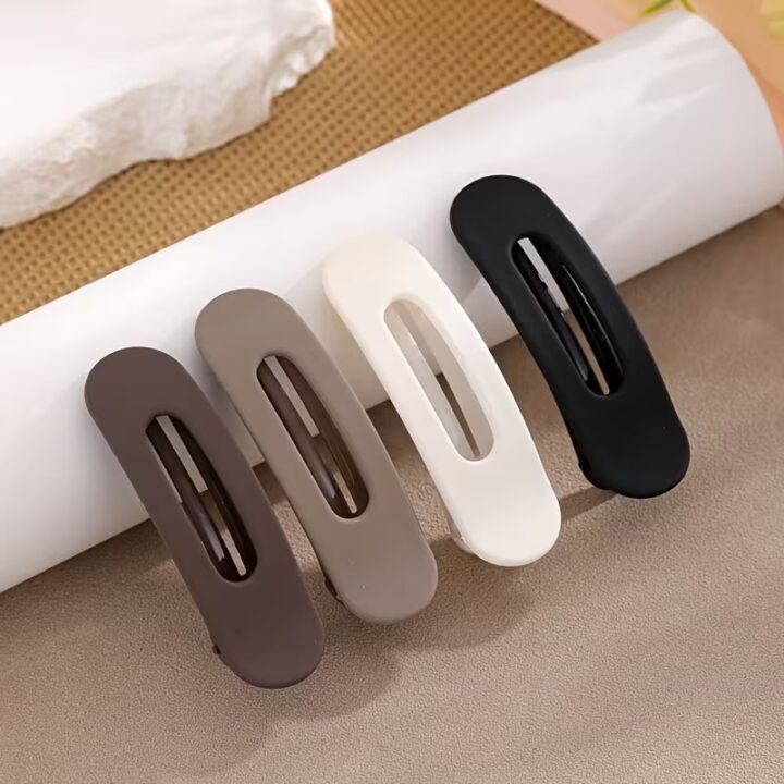 TR Creation 4 Flat Big Clips Strong Grip Flat Hair Clips for Women & Girls.